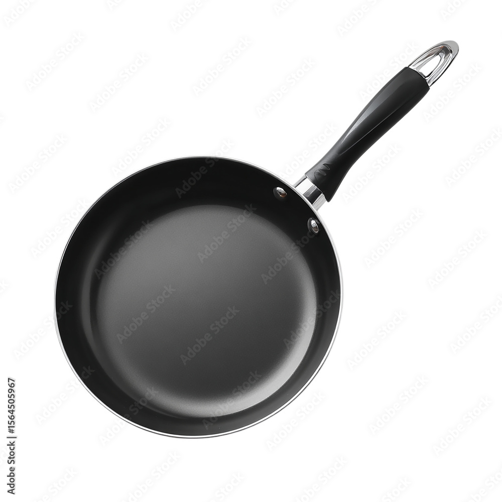 A sleek frying pan ready for culinary adventures on transparent background A sleek frying pan ready for culinary adventures on transparent background
