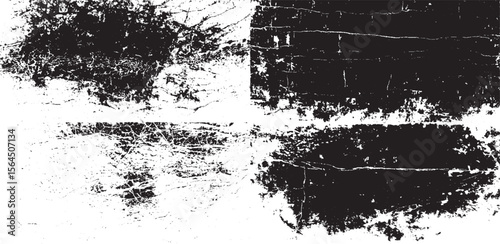 Grunge black and white crack paper texture design and texture of a concrete wall with cracks and scratches background 
