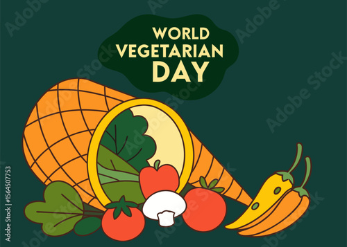 Cartoon Earth with Vegetables and Leaves for World Day Celebration on Light Green Background cartoon