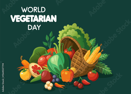 Abundance of Harvest A Cornucopia of Fresh Vegetables and Fruits Overflowing from a Woven Basket