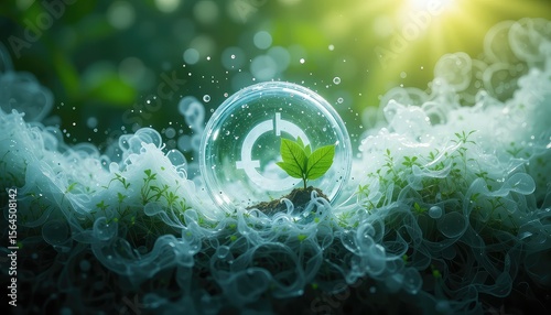 H2O emissions decrease,  Green business responsibility, low carbon economy concept, sustainable environment development for net zero.  Carbon emissions, carbon footprints, and carbon offsets or neutra