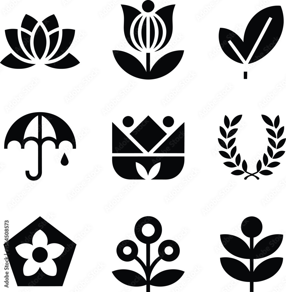 Fototapeta premium black and white icons