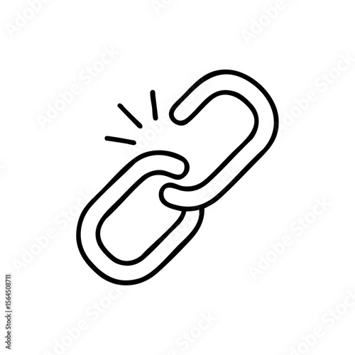 broken link outline icon vector illustration