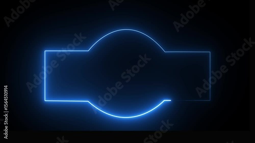 Animation of glowing neon rectangles abstract background. abstract glowing neon rectangle border frame. Square rectangle picture frame with two tone neon color motion graphic HD Video.
