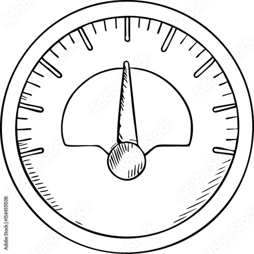 Ai agent for finance concept with analog gauge sketch showing measurement and precision