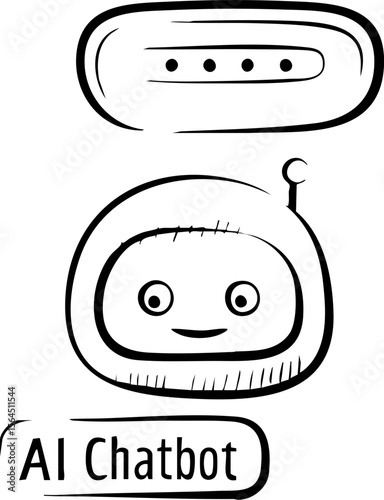 Ai chatbot agent finance illustration with friendly robot and speech bubble for digital support