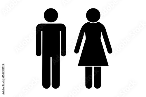 Man and Woman Pictogram, Gender Sign, Restroom Symbol