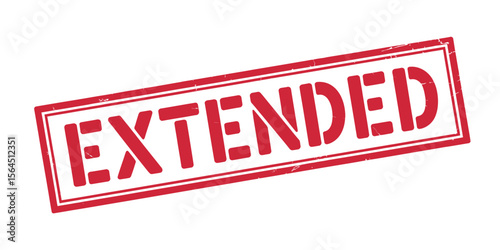 Red Extended Stamp with Double Border on White Background