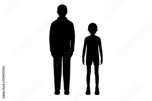 Father and Son Silhouette, Standing Side by Side
