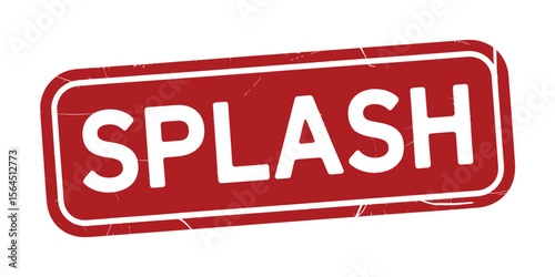 Red Stamp with the Word Splash in White Letters