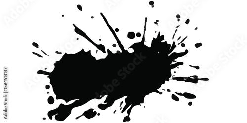 Abstract Black and White Ink Splats Creating a Grunge Effect. Transparent PNG available detailed ink splats Hyperrealistic Highly Detailed Isolated On Transparent Background	