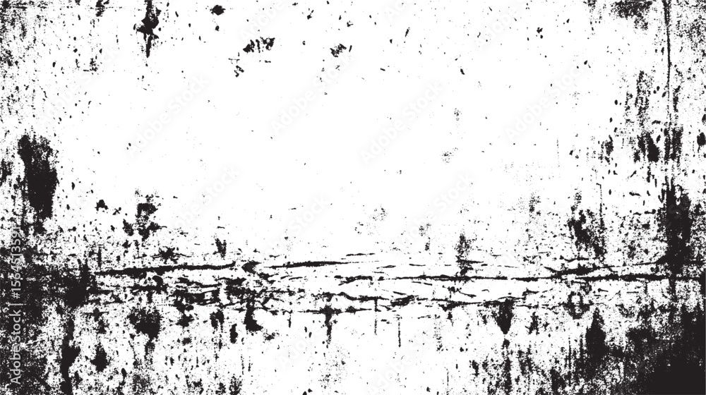 Naklejka premium Black and white grunge frame. rough and dirty texture Overlay texture. Faded black-white dyed paper texture. wall background 