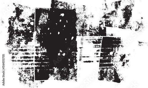  Black and white texture vector. Distressed overlay texture. Grunge background. Abstract textured effect. Vector Illustration