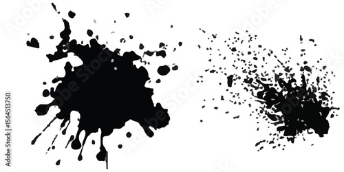 ink blots and splats. detailed ink splats Hyperrealistic Highly Detailed Isolated On Transparent Background	