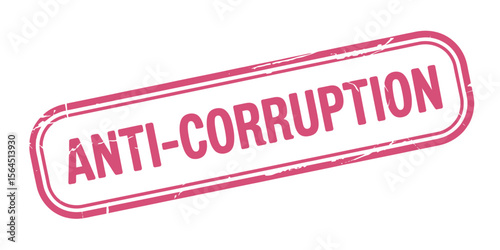 Anti Corruption Stamp in Pink Isolated on White Background