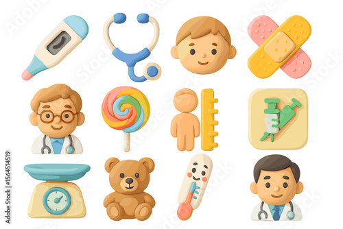 Clay medical toys and figures for children's imaginative play