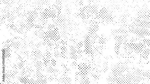 Grunge halftone gradient background. Faded grit noise texture. White and black sand wallpaper. Retro pixelated backdrop Subtle halftone vector texture overlay.