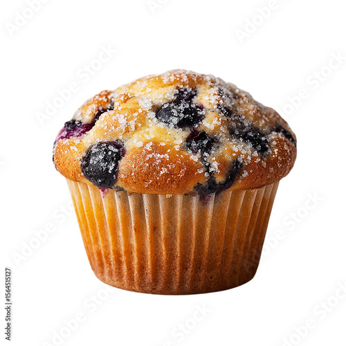 Blueberry muffin on transparent background