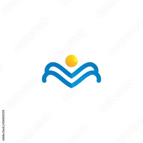 Waves beach logo and symbols template icons app