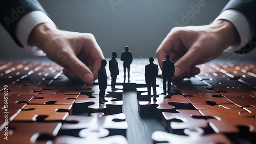 B2B marketing strategy concept. business to business, e-commerce, Professional business and commerce collaboration. businessman holds in hand a jigsaw puzzle to Teamwork and partnership concept