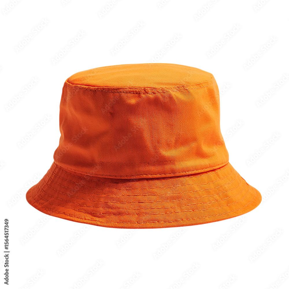 Fototapeta premium Bright orange bucket hat on transparent background