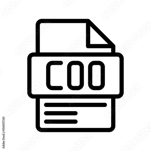 COO Outline Icon. Chief Operating Officer COO icon for operations management, productivity, and workflow optimization.