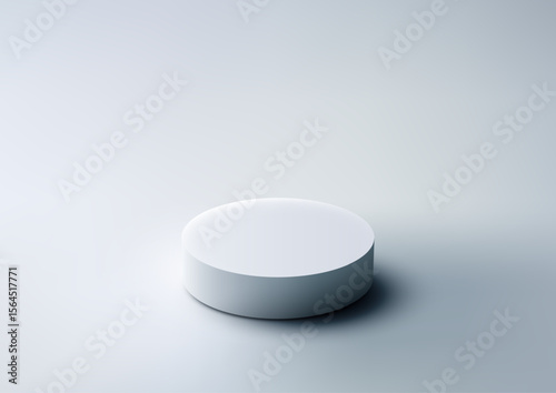 3d podium mockup with white background and soft shadows for product display, branding, or design showcase in a clean minimalist scene