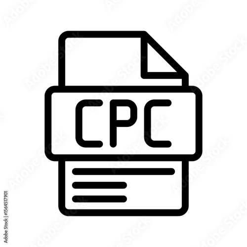 CPC Outline Icon. Cost Per Click Symbol Cost per click outline icon, ideal for marketing spend, PPC dashboards, and CPC reports.