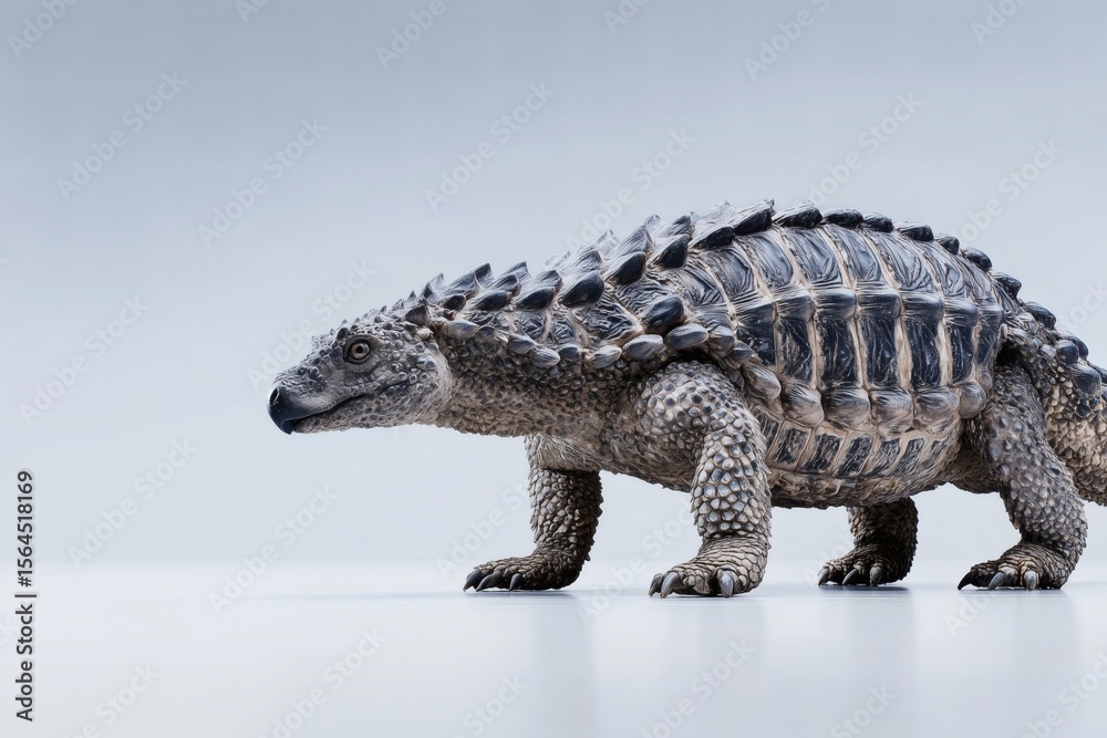 Obraz premium Ankylosaurus dark shell, Spiky armored lizard, Prehistoric creature concept
