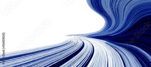Space time light curve effect on white background. Future travel teleport. Generative AI technology.	
