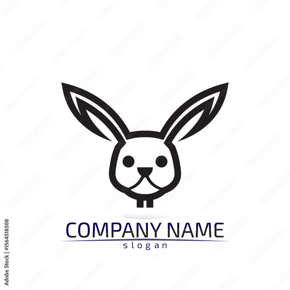 Obraz premium Rabbit vector Logo template and animal icon design animals
