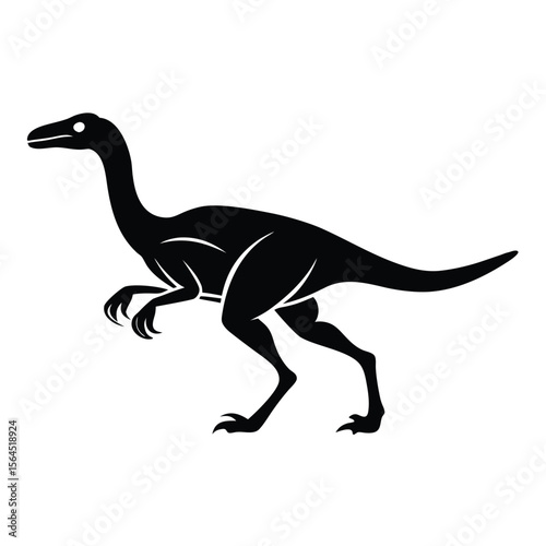 gallimimus silhouette running dinosaur