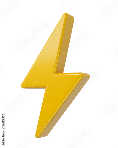 Illuminated Yellow Lightning Bolt Symbol Against Dark Backdrop Represents Power and Energy, Ideal for Modern Technology and Design Concepts with a Clean Minimalist Aesthetic