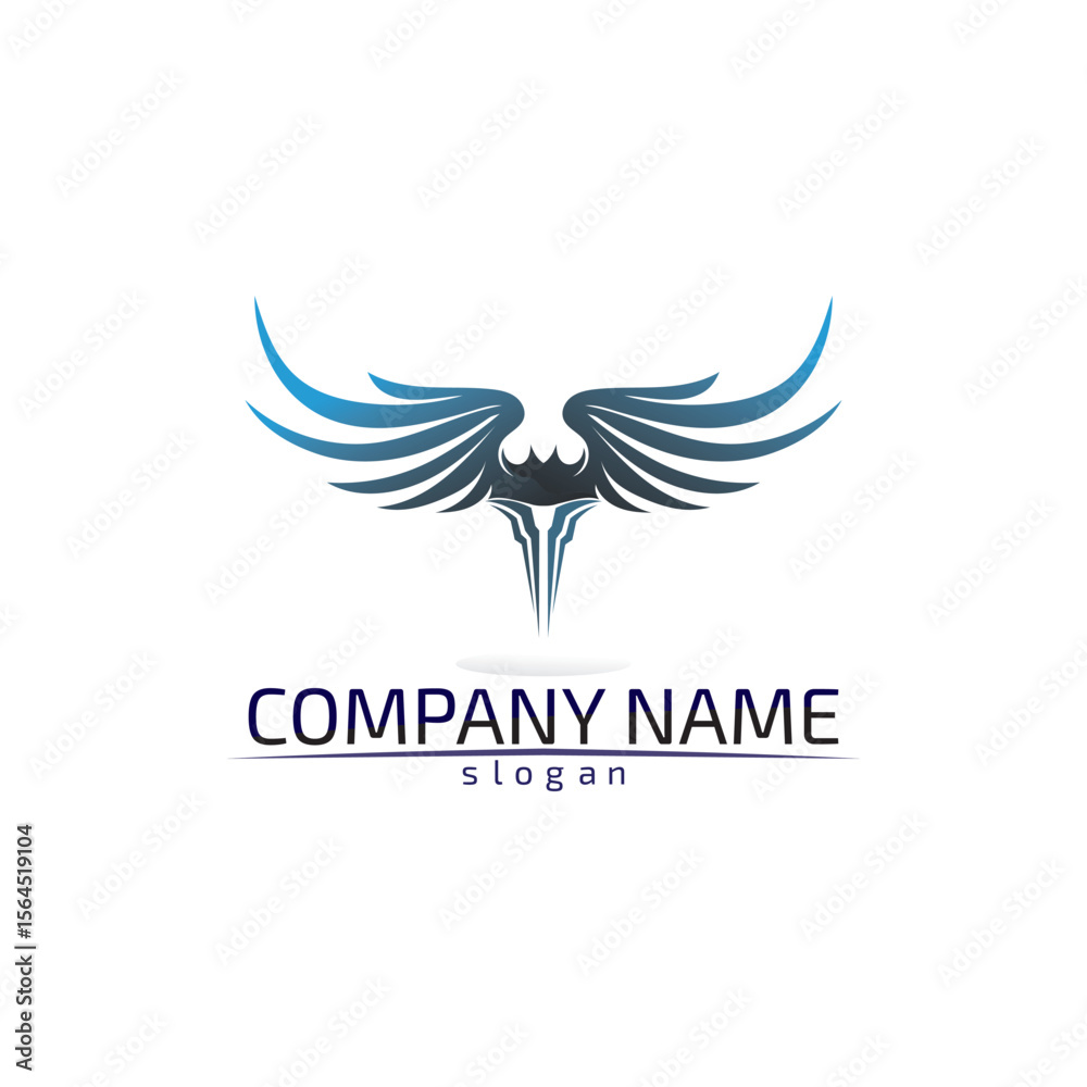 Obraz premium Falcon Wings Logo Template vector icon logo design app