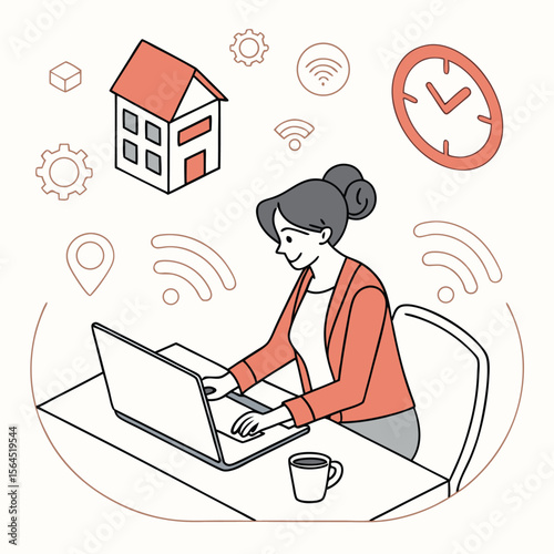 Empowering Women in Remote Work A Freelance Home Office Illustration