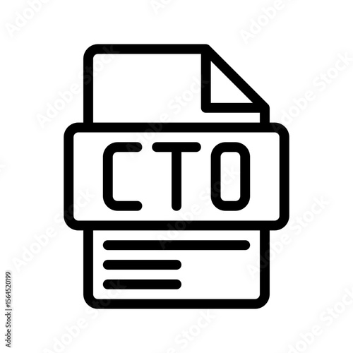 CTO Outline Icon. Chief Technology Officer CTO icon representing tech leadership, software, and IT infrastructure.