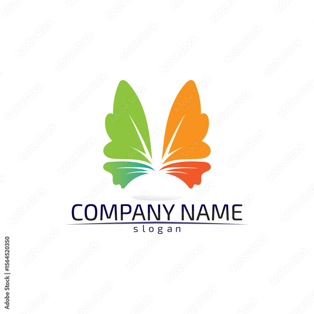 Obraz premium Vector Butterfly conceptual simple colorful icon Logo Vector Animal Insect