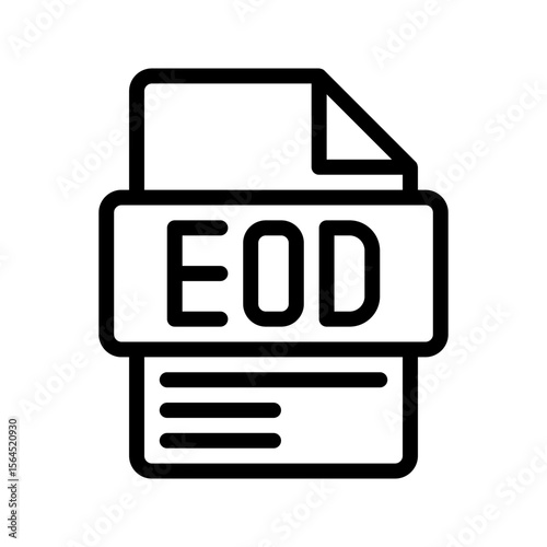 EOD Outline Icon. End of Day Deadline EOD icon representing daily report close, work summary, and productivity.