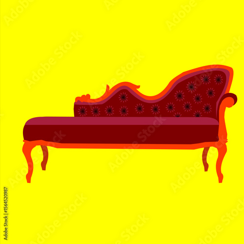 red sofa with unique, and elegance design 