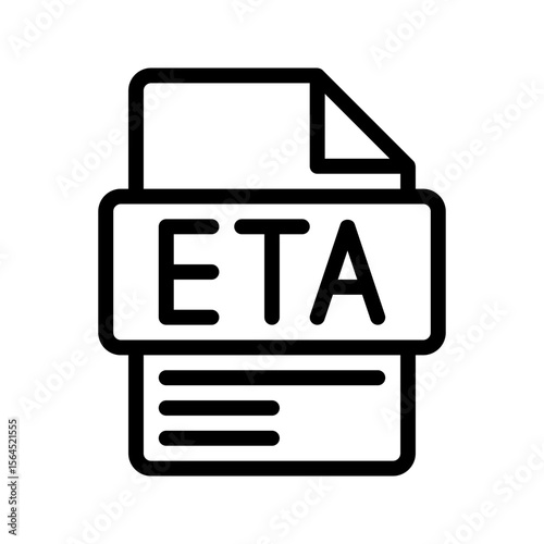 ETA Outline Icon Estimated Time of Arrival Symbol ETA line icon for logistics, delivery, planning, and scheduling.