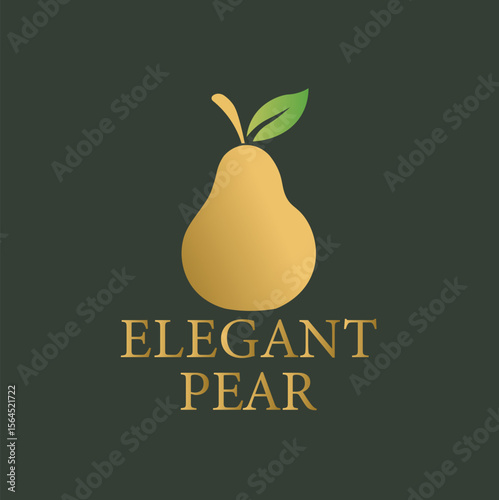 Vector illustration of fresh, organic pear fruits with green leaves, perfect for a healthy food icon or natural design