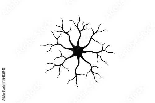 Abstract Neuron Cell Silhouette Vector Illustration