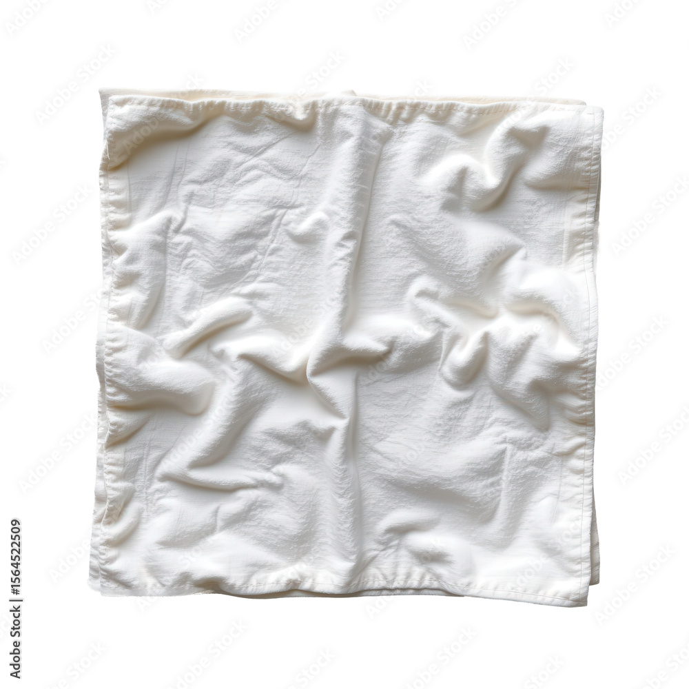 Obraz premium Crumpled Soft White Fabric Texture with Smooth Surface Ideal for Backgrounds and Product Photography