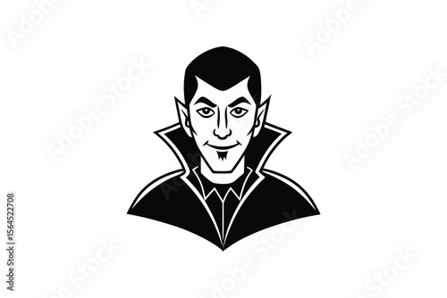 Classic Vampire Portrait with Sharp Features and a Dramatic Silhouette