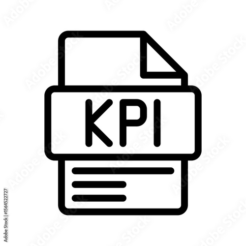 KPI Outline Icon. Key Performance Indicator Line icon representing KPI metrics, business analytics, and strategy dashboards.