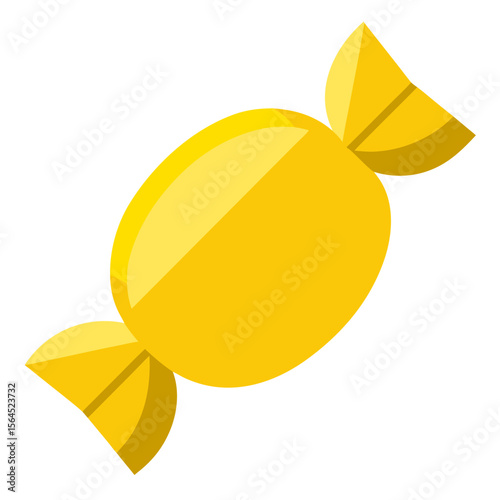 Isometric Yellow Bonbon Icon Design A Sweet and Playful Vector Illustration for Candy and Confectionery Themed Projects
