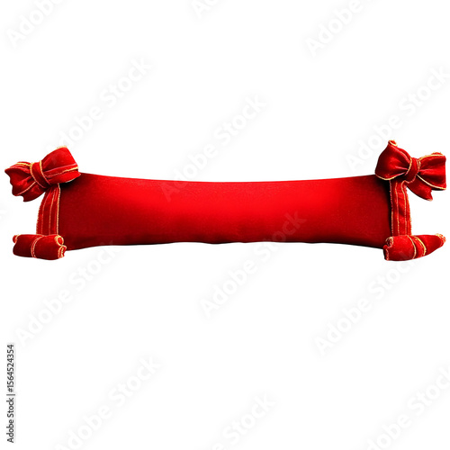 Elegant red banner with bows for festive promotions and holiday designs