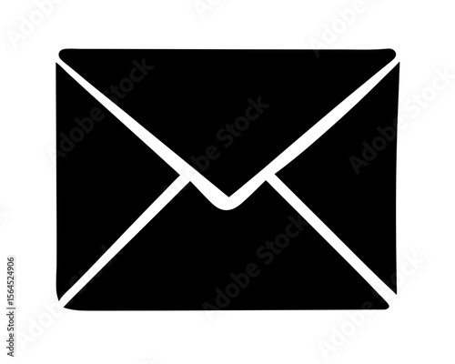Black and white illustration of a sealed envelope representing mail communication