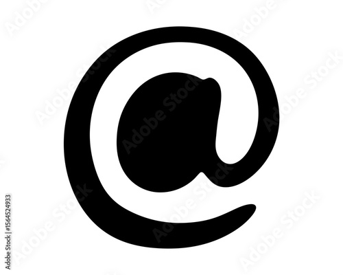 Black and White Image of the At Symbol, commonly used for Email
