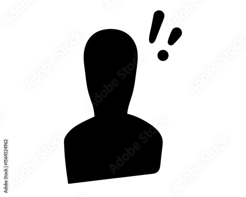 A surprised person silhouette with exclamation points emphasizing a sudden realization